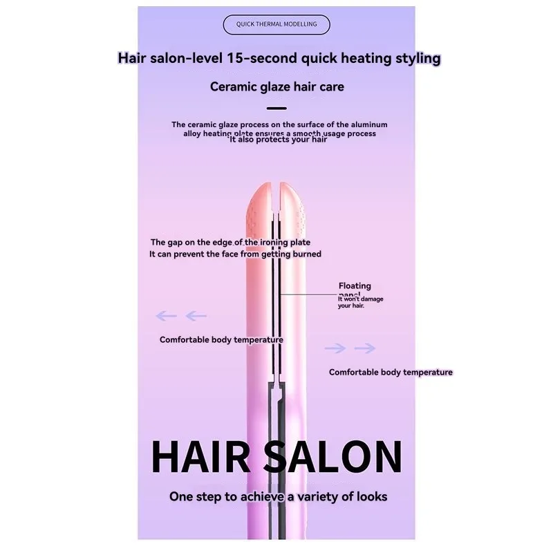 【EXCLUSIVE】Dual-Function Hair Styler-Straightener And Curler With Adjustable Heat Settings-Versatile Flat Iron US Plug