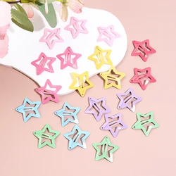 20PC Random Color Star Design Girls Hair Clips Snap Clip for Daily Life Toddle Hair Clips Girl Hair Accessoires Headwear Hairpin