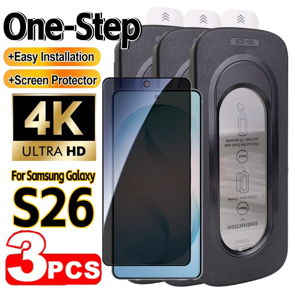 

1-3 шт. Защитное стекло от подглядывания для Samsung Galaxy S26/S26 Plus/S26 Ultra, простое в установке, с защитой от пыли и конфиденциальности