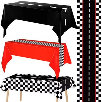 Black and White Checkered Tablecloths Checkered Flag Tablecover Table Runners Racetrack…