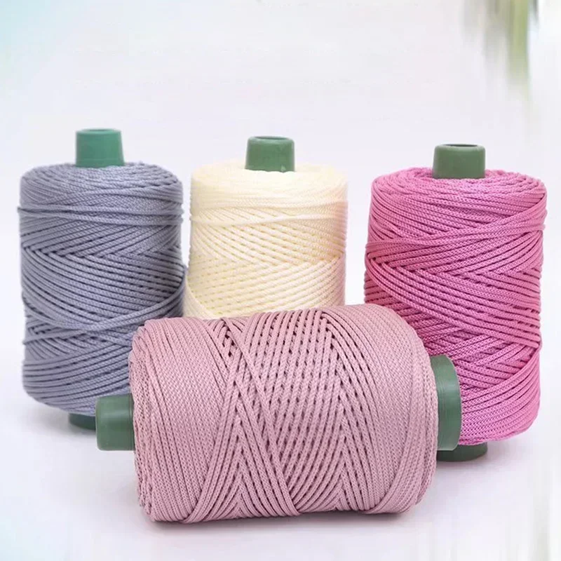

3mm Summer Crochet Yarn 200m/220yds Ice Rope Thread for DIY Knitting Bag Purse Sun Hat Shoes Cushion Weaving Sewing Accessories