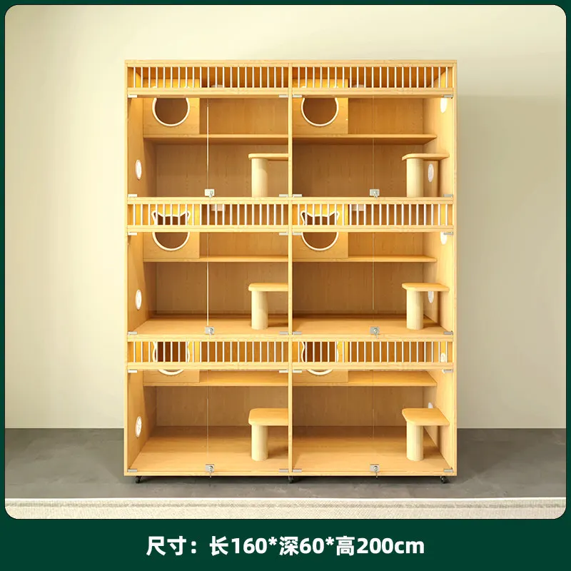 Solid wood cat cages, pet cabinets, custom cat villas, pet stores, display cages, boarding and selling multi-compartment breedin