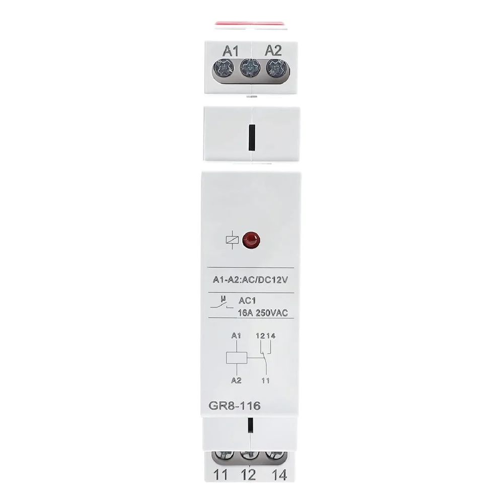 Easily Integrable GR8116 Intermediate Relay with Enhanced Specifications Tailored for DIN Rail Applications at AC/DC 12V