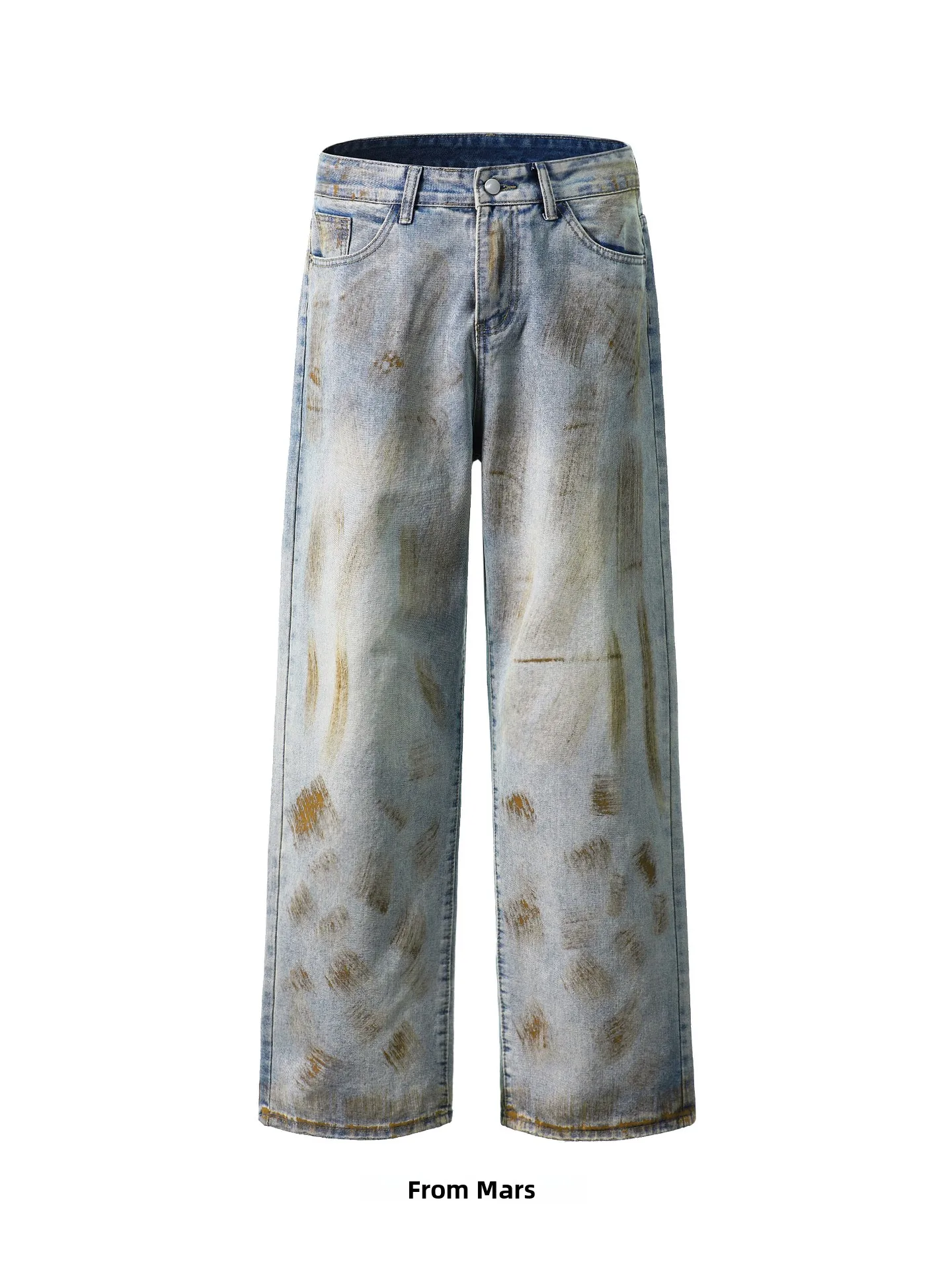 

Джинсы Rainbow fiti Waed Loose: Уникальные прямые джинсы в пол, универсальные, модные, молодежные, повседневные