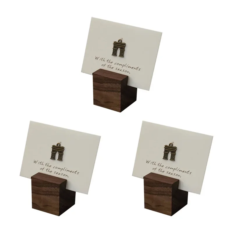 Solid Wood Note Pad Price Tag Hotel Menu Postcard Base Display Stand  Photocard Holder  Kawaii  Card Holders