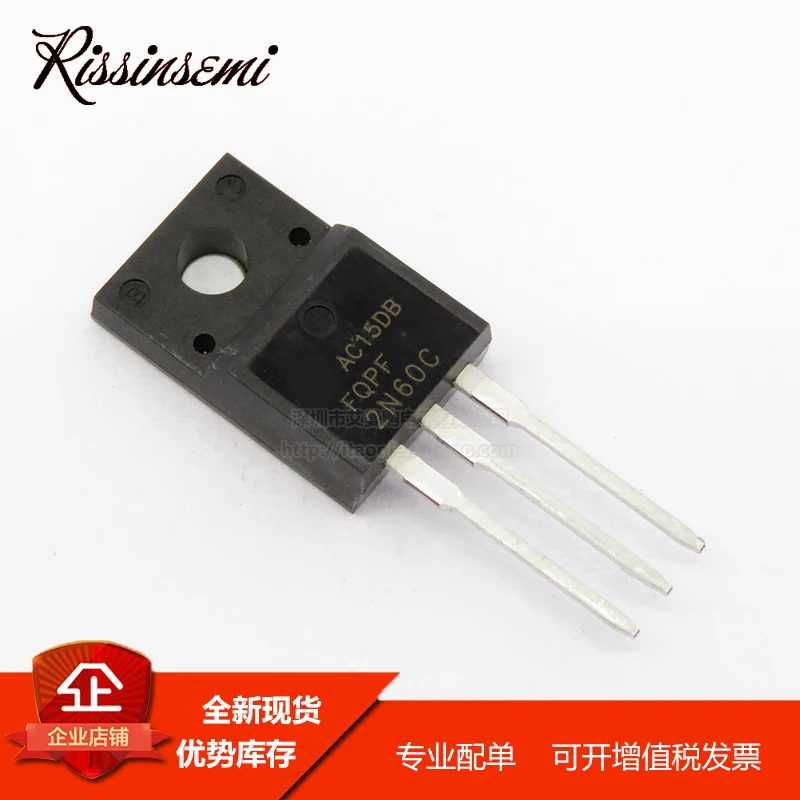 30PCS FQPF2N60C 2N60C TO-220F 2A 600V MOSFET New in Stock