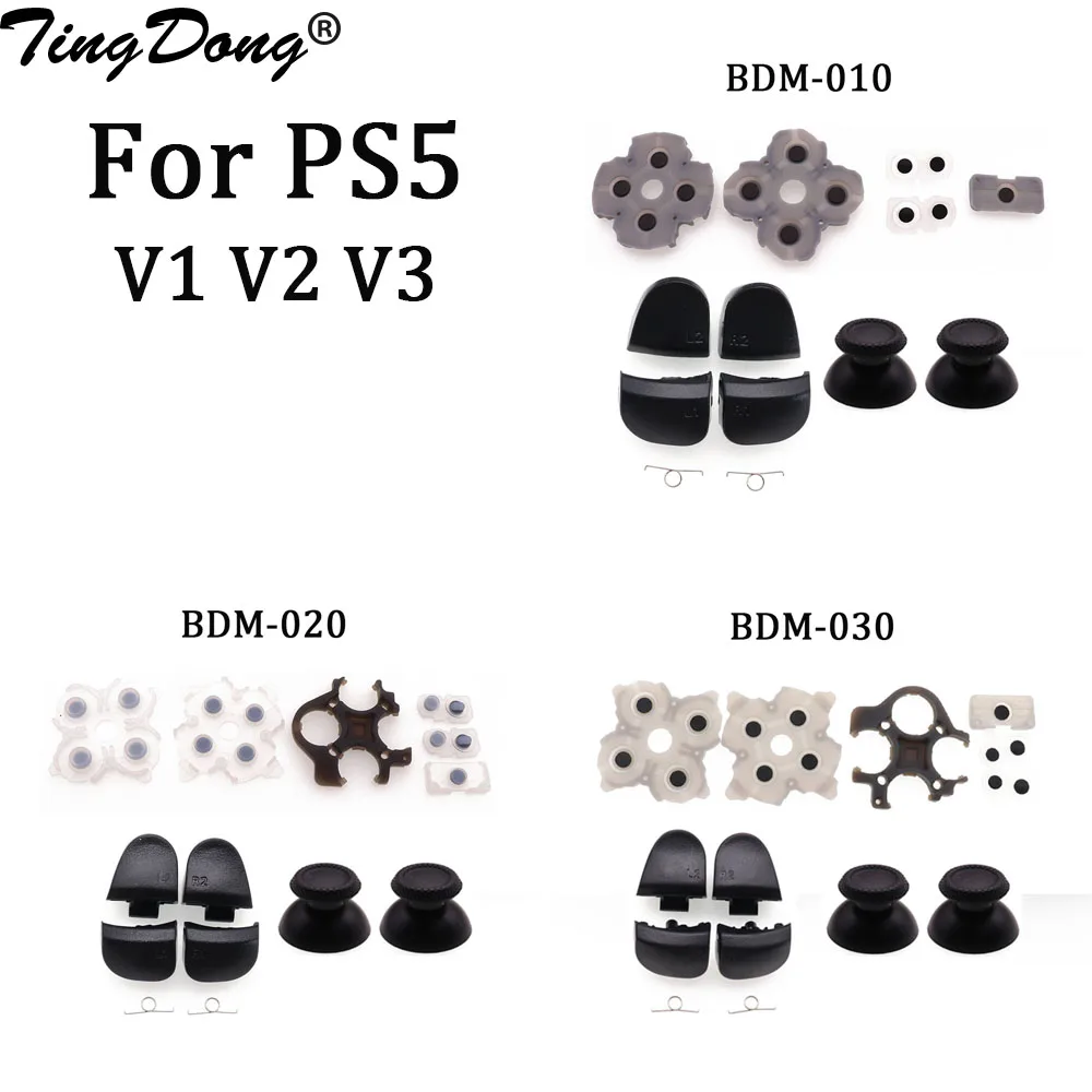 1Set For PS5 R2 L2 L1 R1 Trigger Buttons Kit for Sony PS5 V1 V2 V3 BDM-010 020 030 Controller Analog Stick Caps
