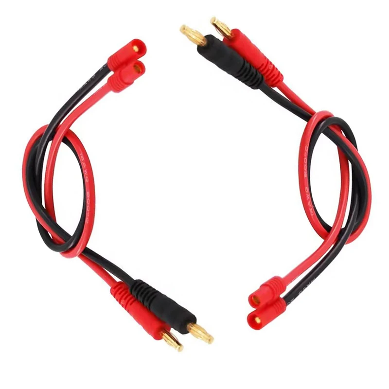 2Pcs RC HXT 3.5MM Charge Cable Wire Lead With 4.0mm Banana Plugs For Rc Lipo Batteries Charger Motor ESC