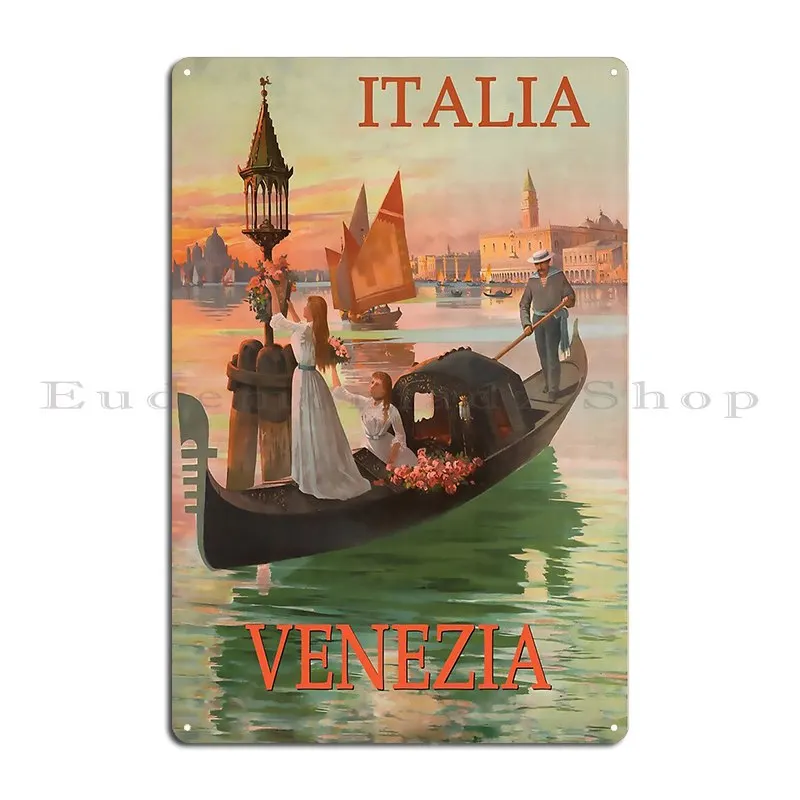 Italia Venezia Vintage Metal Plaque Mural Mural Garage Wall Decor Character Tin Sign Poster