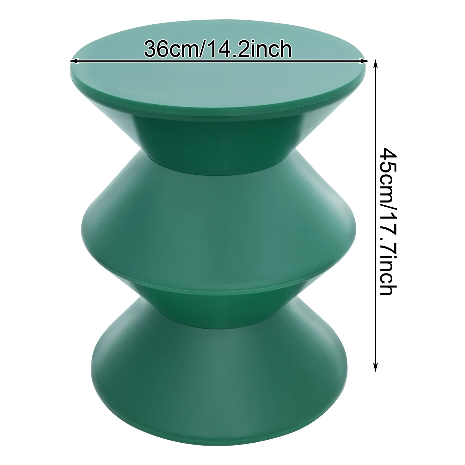 

14,2*17,7 дюйма Зеленый круглый приставной столик из ПЭТ, приставной столик для дивана, современный круглый торцевой столик для гостиных, спален, офисов, дворов
