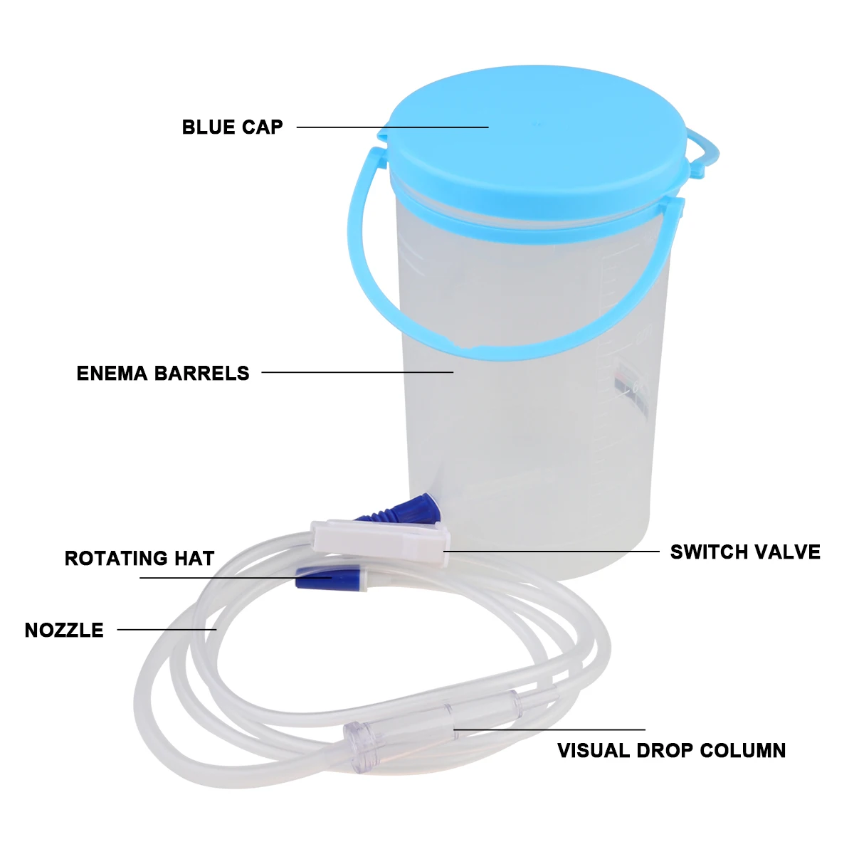 

Reusable Bucket Kit Hanging Transparent Body With Volume Markings Colon Cleansing Durable Plastic Bucket For Home