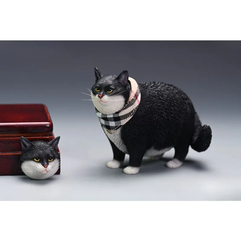 JXK 1/6 Skala Fat Cat Modell Simulation Spielzeug Geschenk Abnehmbarer Kopf Sabbern Handtuch Schöne Haustiere Katzen Tier Spielzeug Figuren