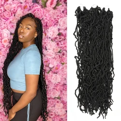 Pré-looped sintético falso macio Nu Locs para mulheres negras, cabelo de crochê, Deusa Locs, 21 fios, novo