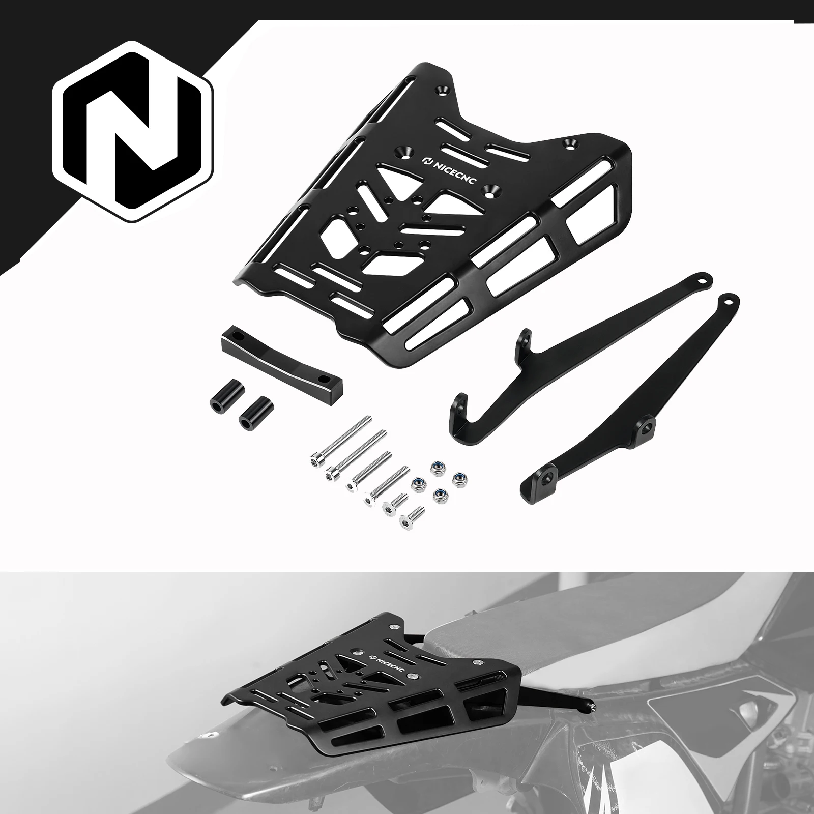 

NICECNC For Suzuki DRZ400SM 2000-2024 2023 Rear Luggage Rack Tail Rack DRZ400S DRZ 400SM DRZ400 S SM 00-24 Aluminum & Q235 Steel