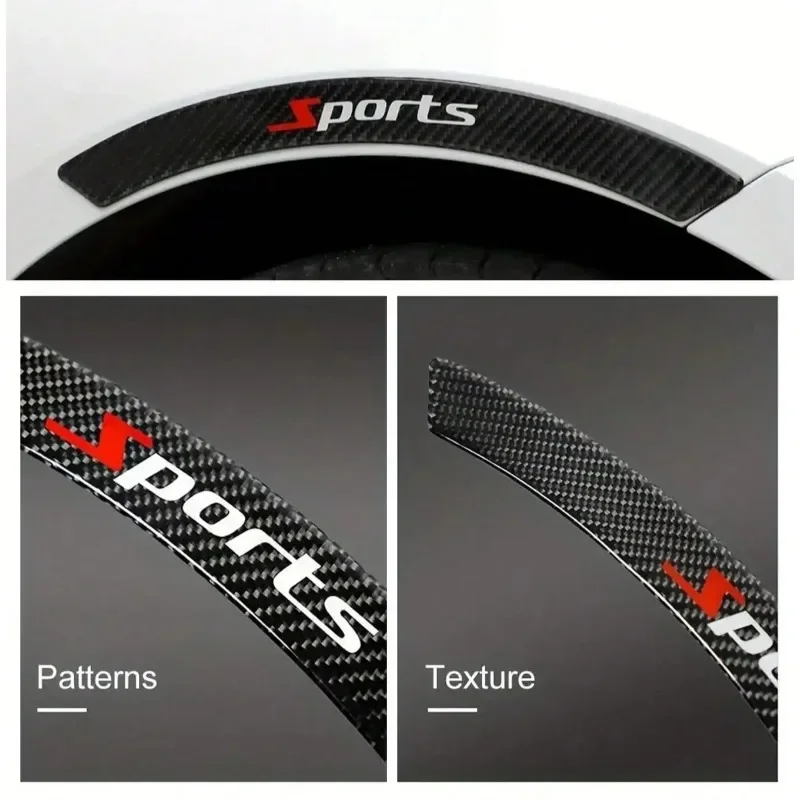 Stiker Fender Serat Karbon Mobil Strip Anti Tabrakan Bodi Strip Trim Fender Berlapis Epoksi-Tahan Gores Tebal 4 Buah