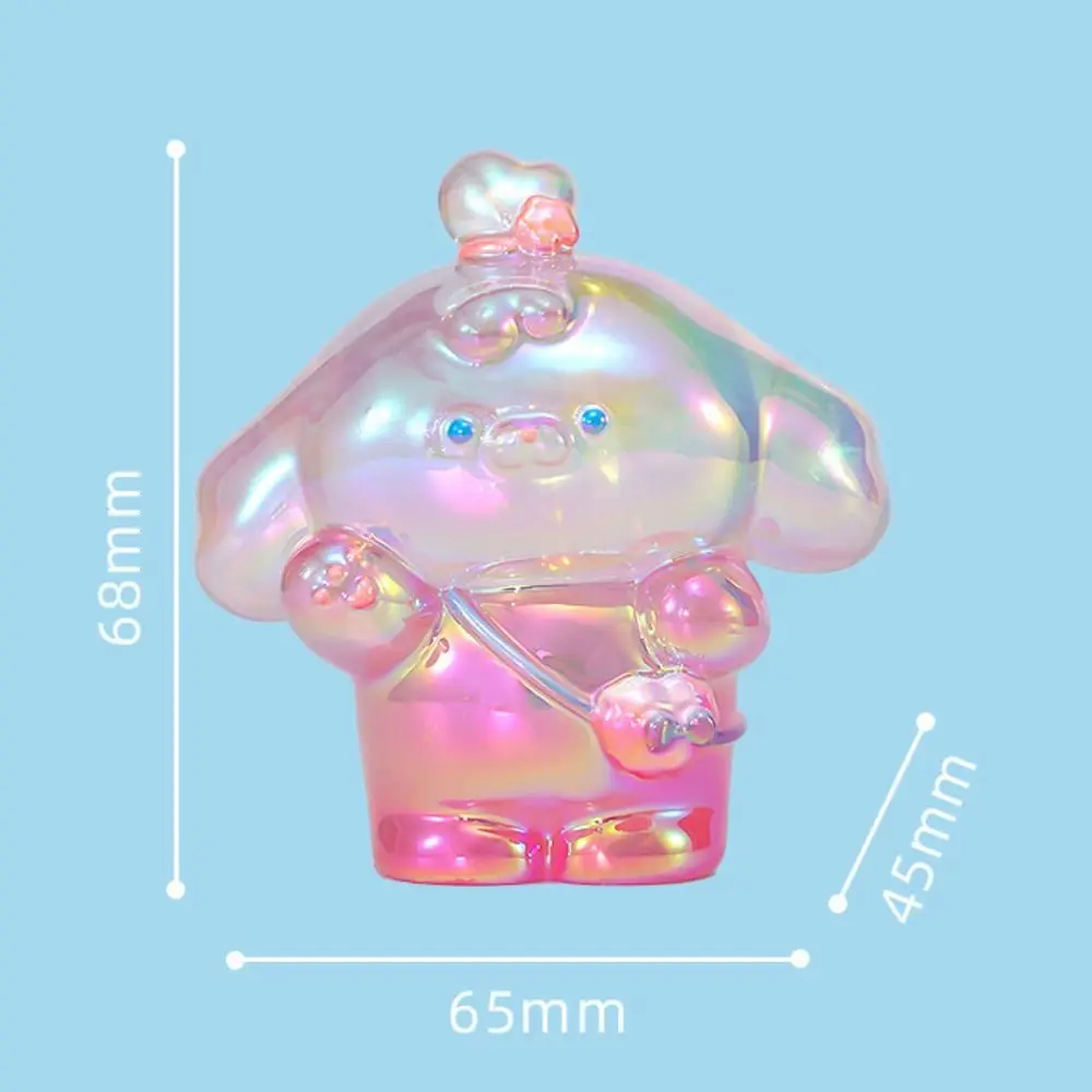 Diy joyería láser transparente gradiente perro muñecas Color caramelo artesanía perro Mini adornos 3D Kawaii modelo de dibujos animados juguete pareja regalos