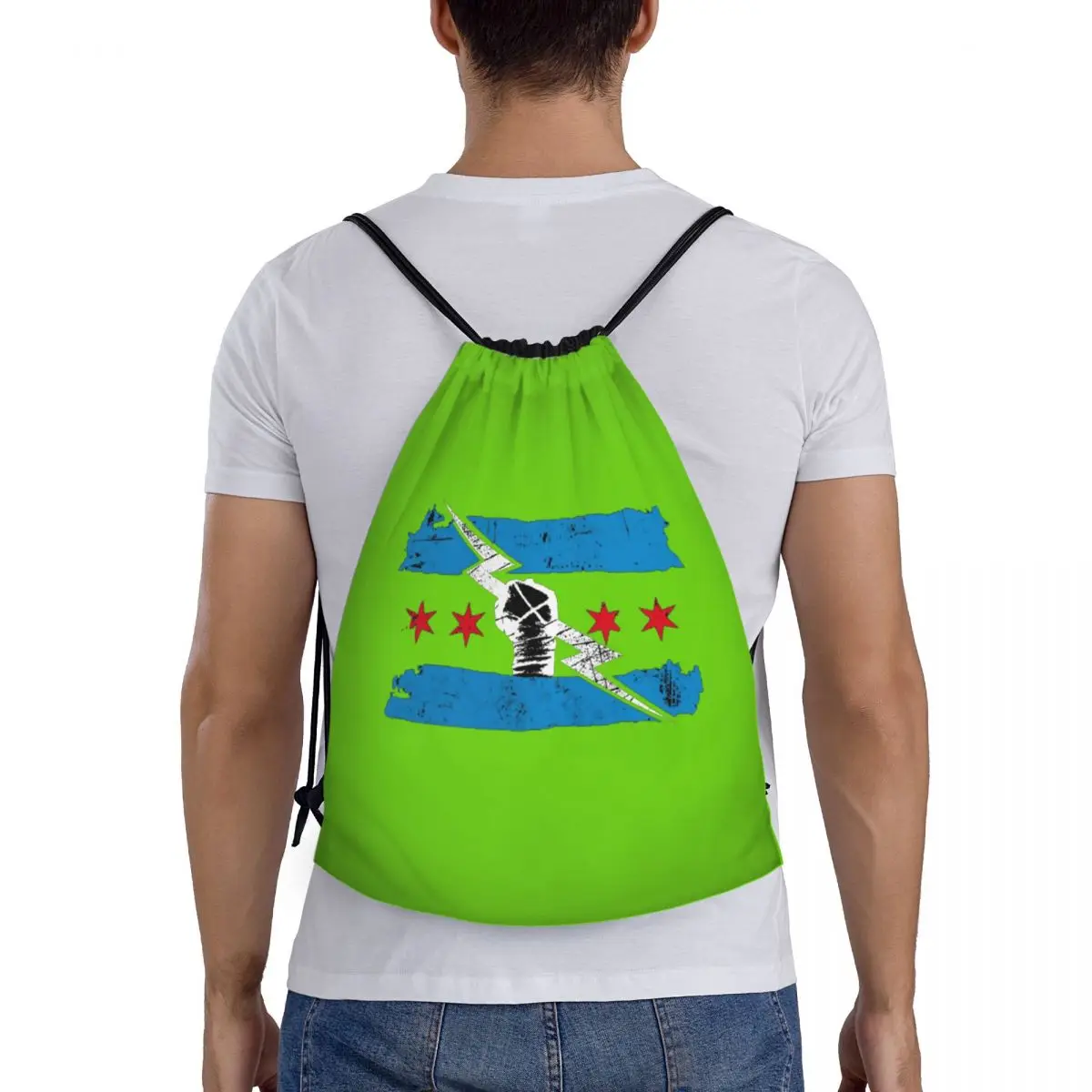 

Cm Punk Logo Backpacks Casual Portable Drawstring Bags Sundries Bag Book Bags For Man Woman School