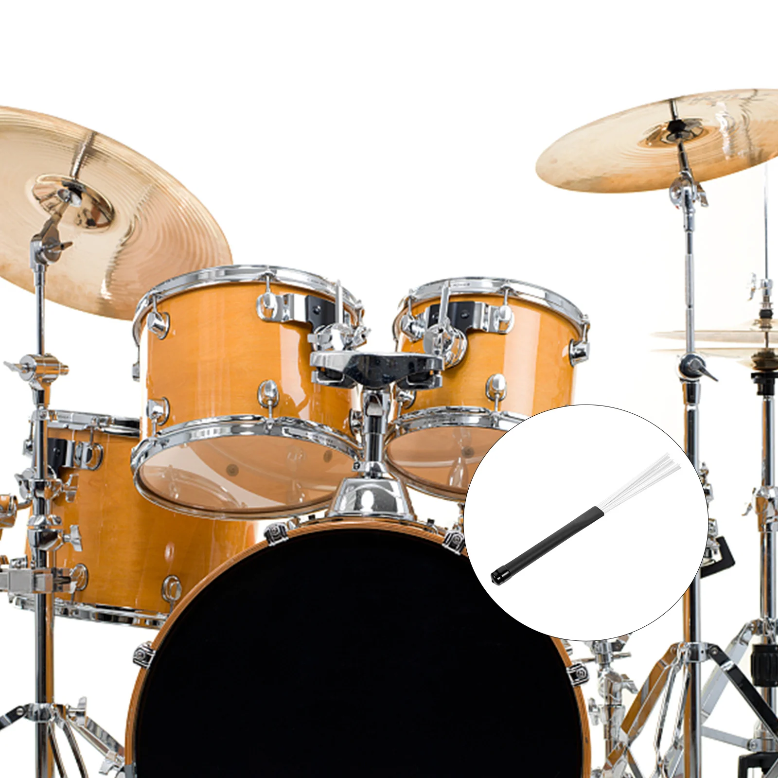 

1 Pair Nylon Wire Drum Brush Set Compact Durable Design For Jazz Drums Percussion Instruments Easy Grip Drum Accessory