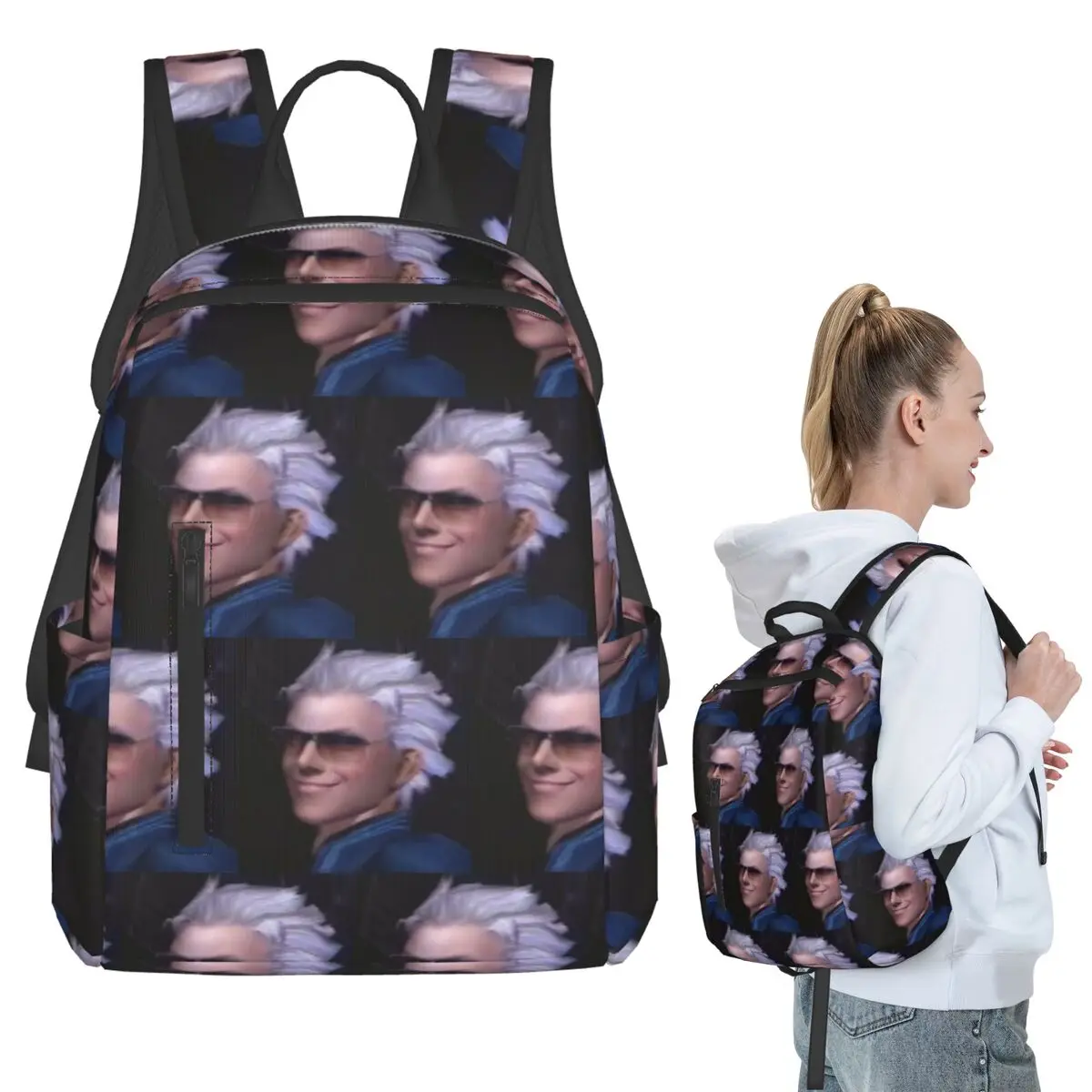 Vergil From The Devil May Cry Seri Backpack Student BookBag Kids School Bag Computer Shoulder Bags Men Women
