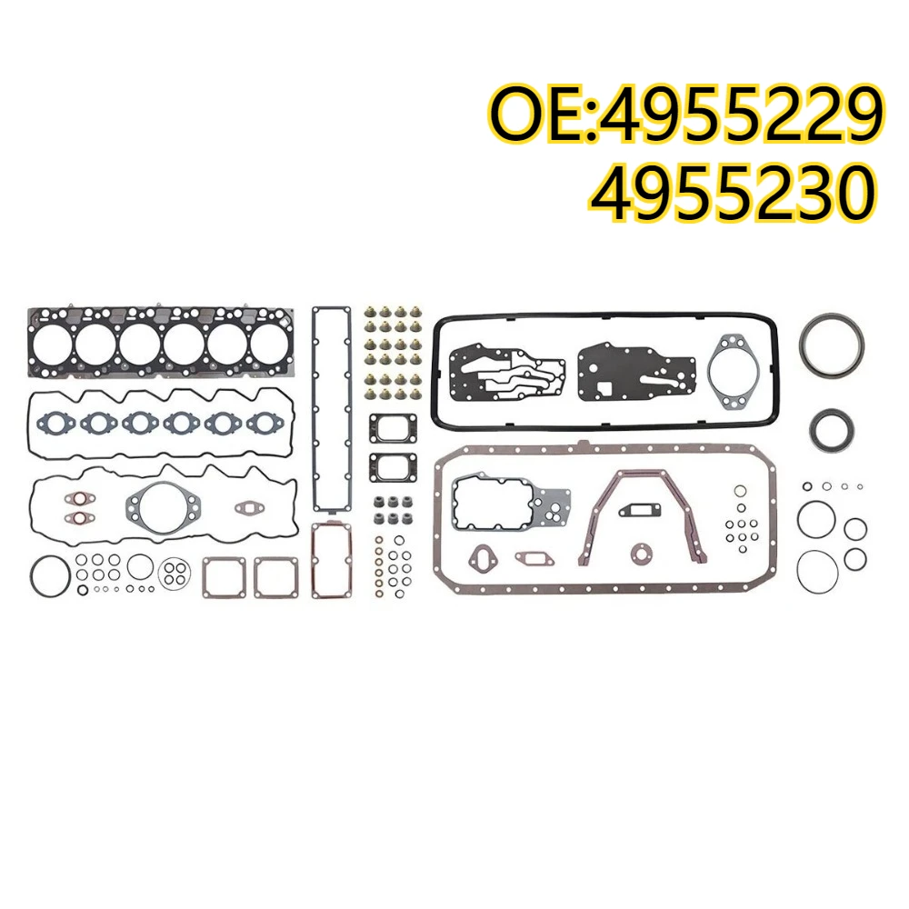 

High quality New For 4955229 4955230 Upper+Lower Overhaul Engine Gasket Set for Cummins 6.7L ISB QSB