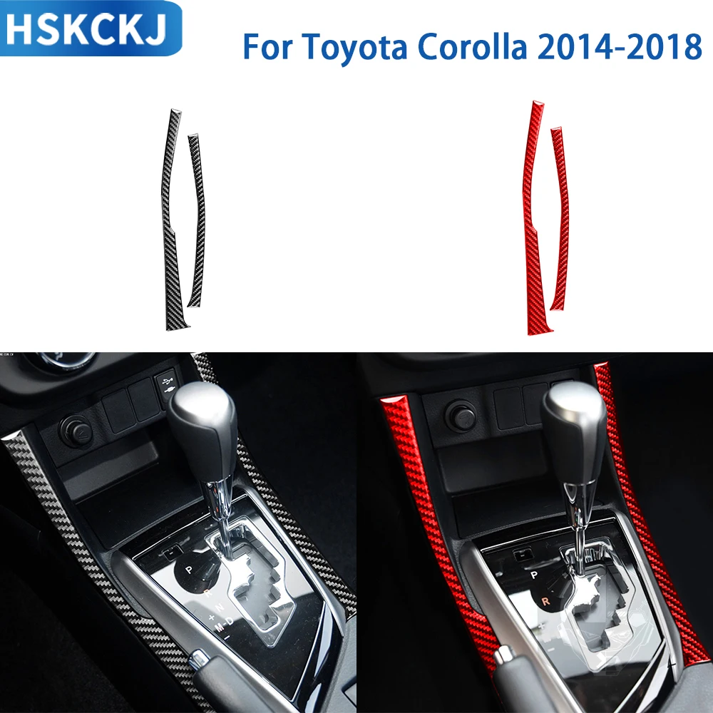 

For Toyota Corolla 2014 2015 2016 2017 2018 Accessories Carbon Fiber Car Interior Gear Side Decorative Strip Trim Sticker