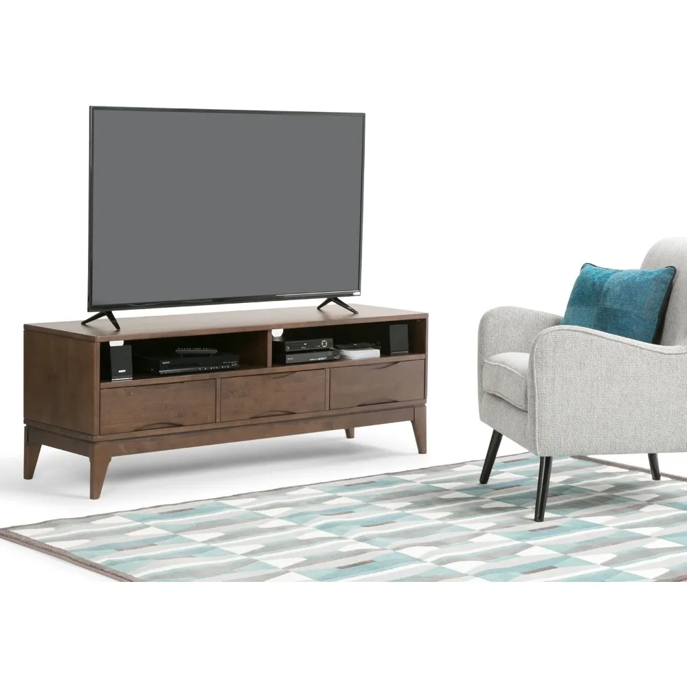 Harper SOLID WOOD Universal TV Media Stand, 60 Inch Wide,Industrial, Living Room Entertainment Center