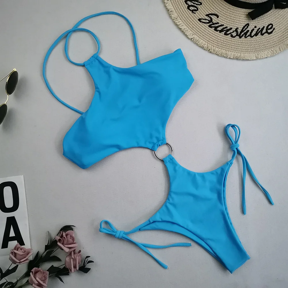 Costume da bagno intero sexy bikini hot slim per ragazza con pettorina costume da bagno estivo ad asciugatura rapida per donna Lady Beach Swim prendere il sole