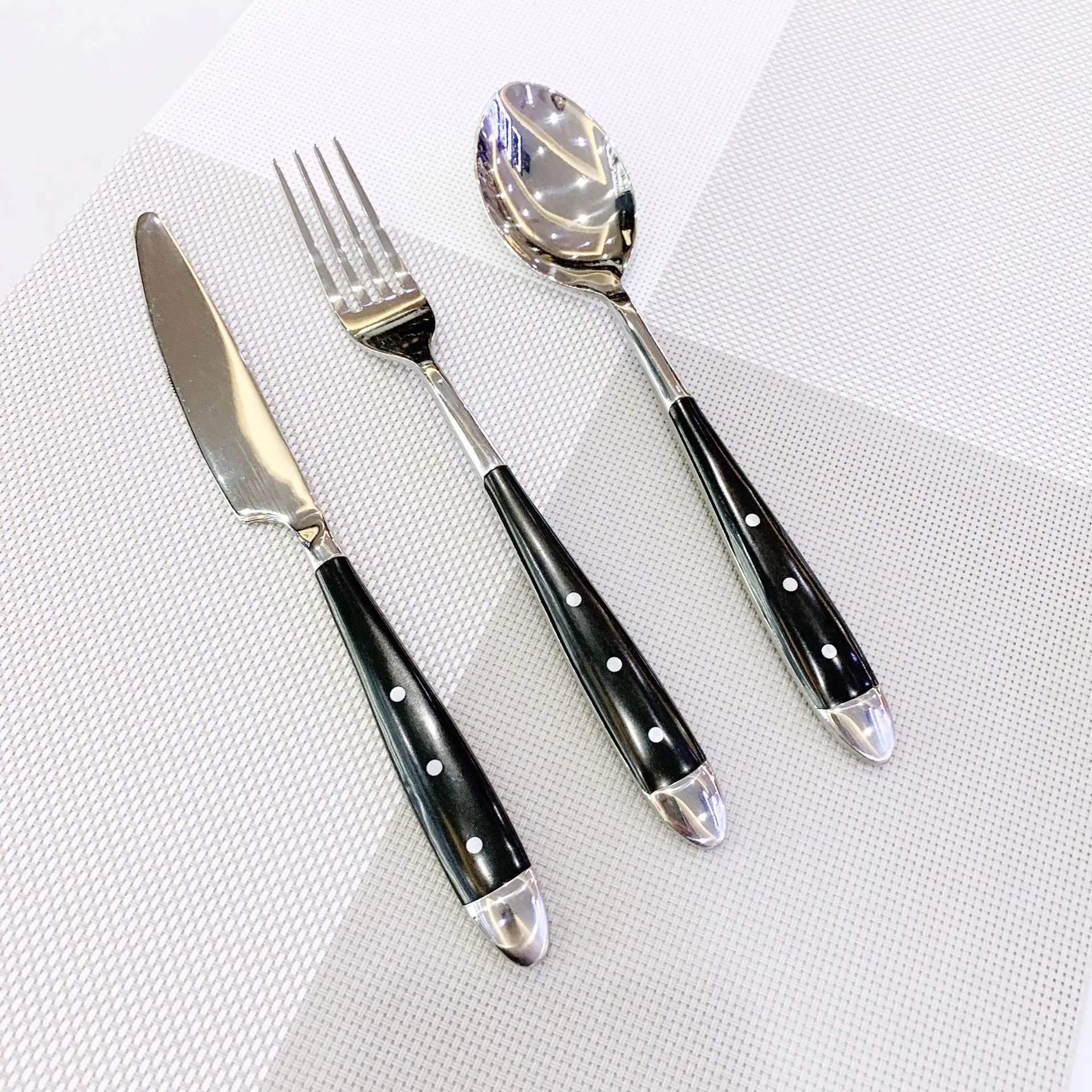 western meal specialty tableware set knife fork spoon bakelite black handle    cutlery    and