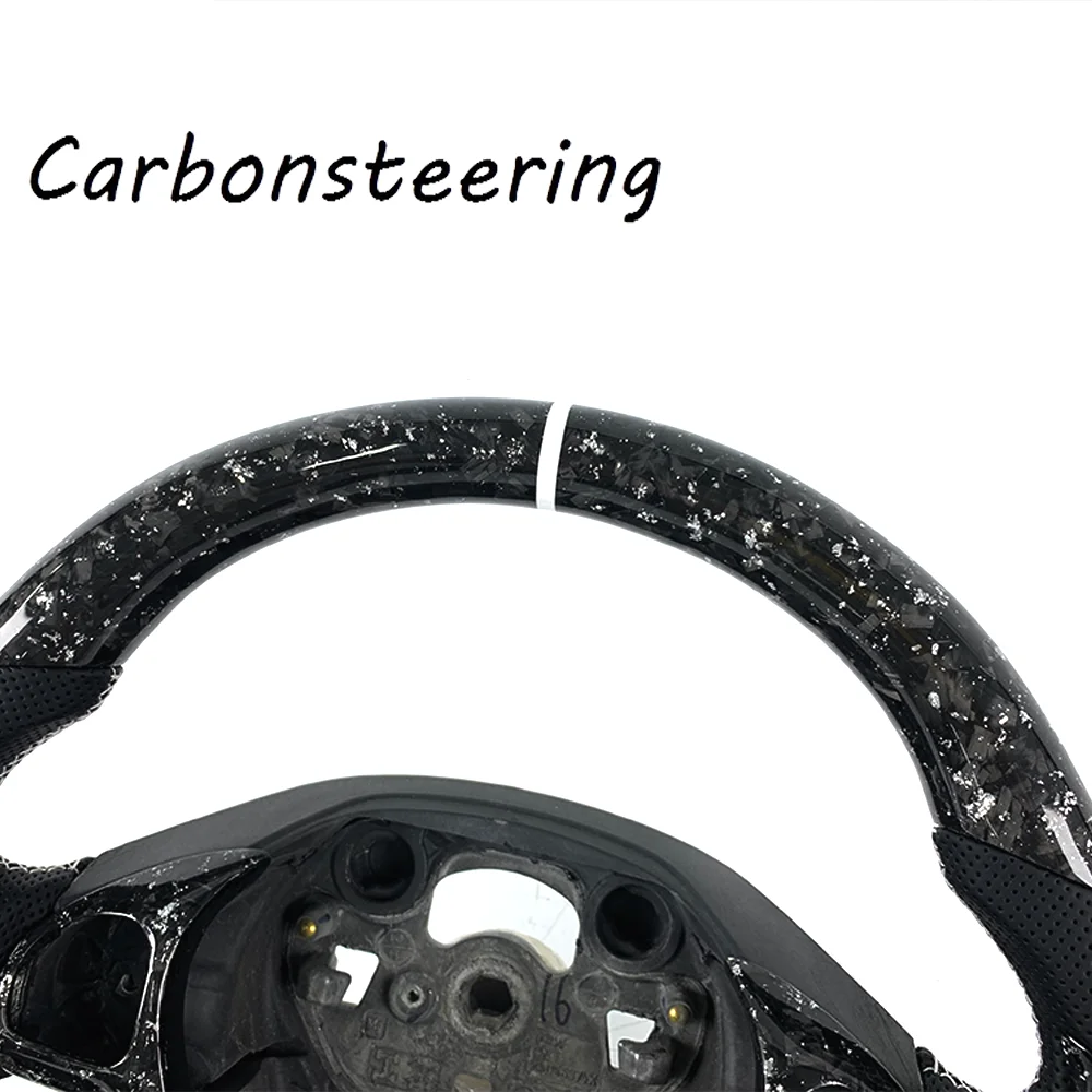 Accessories for Ford Custom Forged Carbon Fiber Car Steering Wheel for Fiesta MK7 MK7.5 ST ST-Line Titanium ST180 Racing Upgrade