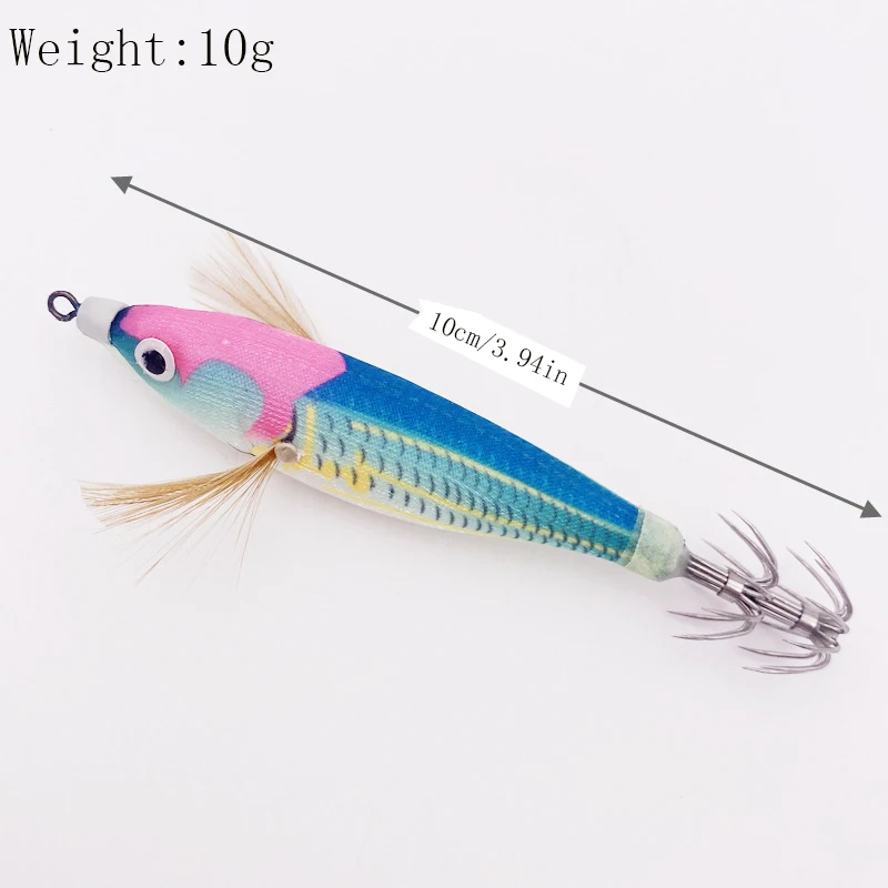 Imagem -03 - Artificial Squid Hook Jigs Noctilucent Lula Jigs Lures Spinnerbait Madeira Camarão para a Pesca Marítima Pcs