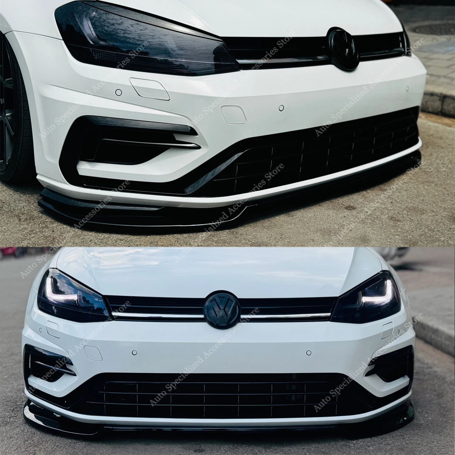 

Gloss Black K Style ABS Front Bumper Lip Spoiler Splitter Diffuser Retroft For Golf MK7R MK7.5 R 2013-2019 Bodykits Tuning