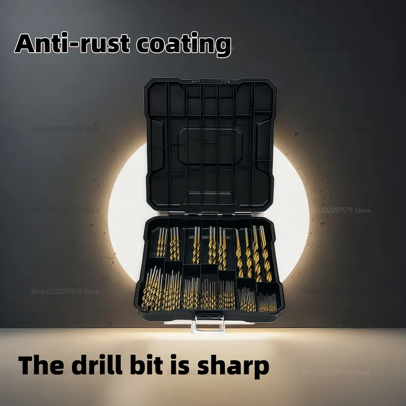 Zestaw 99 wierteł krętych z tytanu, wiertła ze stali szybkotnącej do drewna, żeliwa i metalu, antykorozyjne i trwałe.