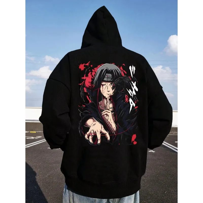 

Naruto Anime Men's Autumn/Winter New Hoodie Street Wear Loose Version Casual Wear Oversized Pattern Casual Harajuku Sweater