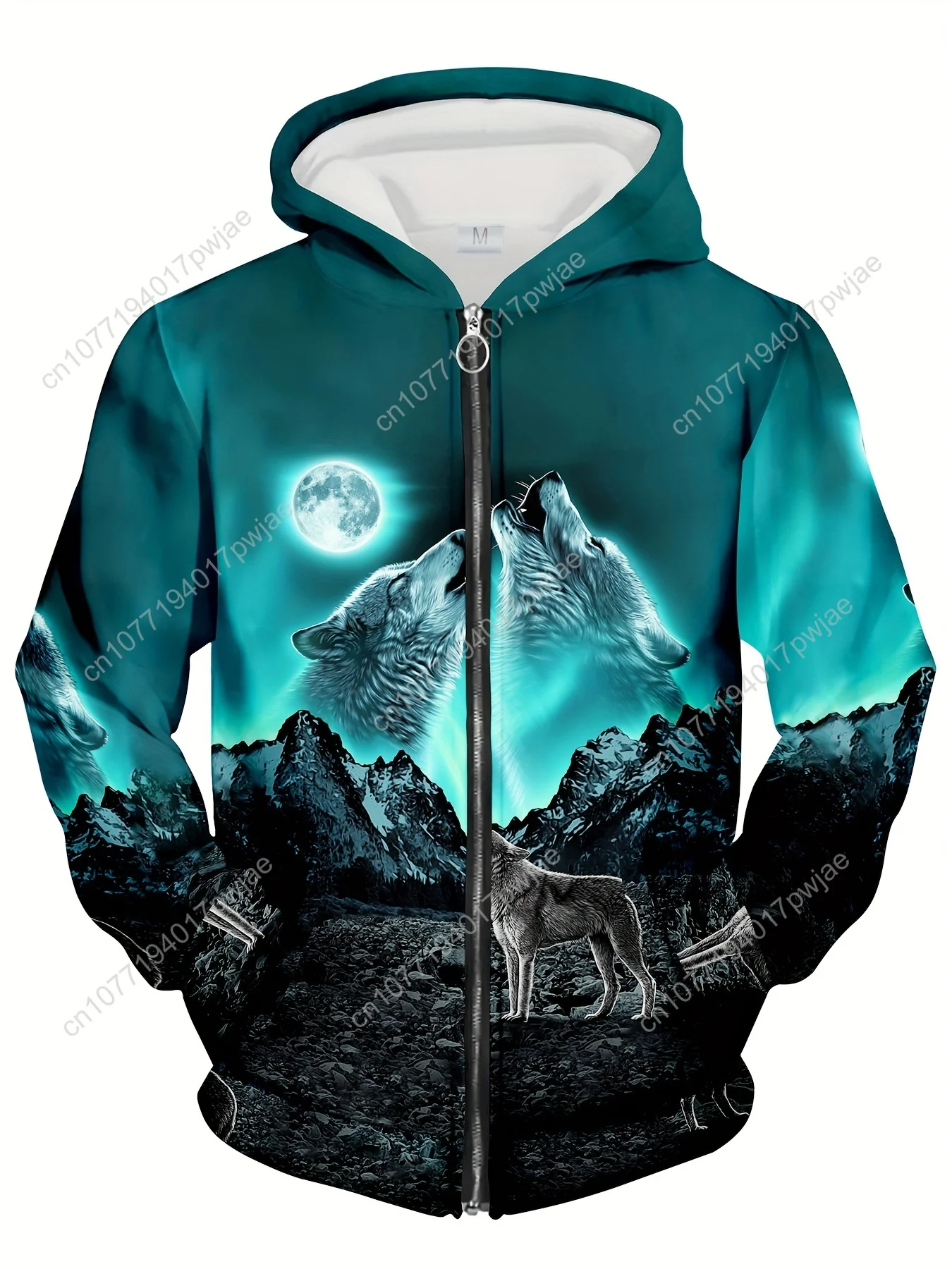 Chaqueta con capucha con estampado animal 3D para hombre, tela de punto de poliéster estilo preppy, sudadera deportiva informal con cremallera de manga larga y ligero Str