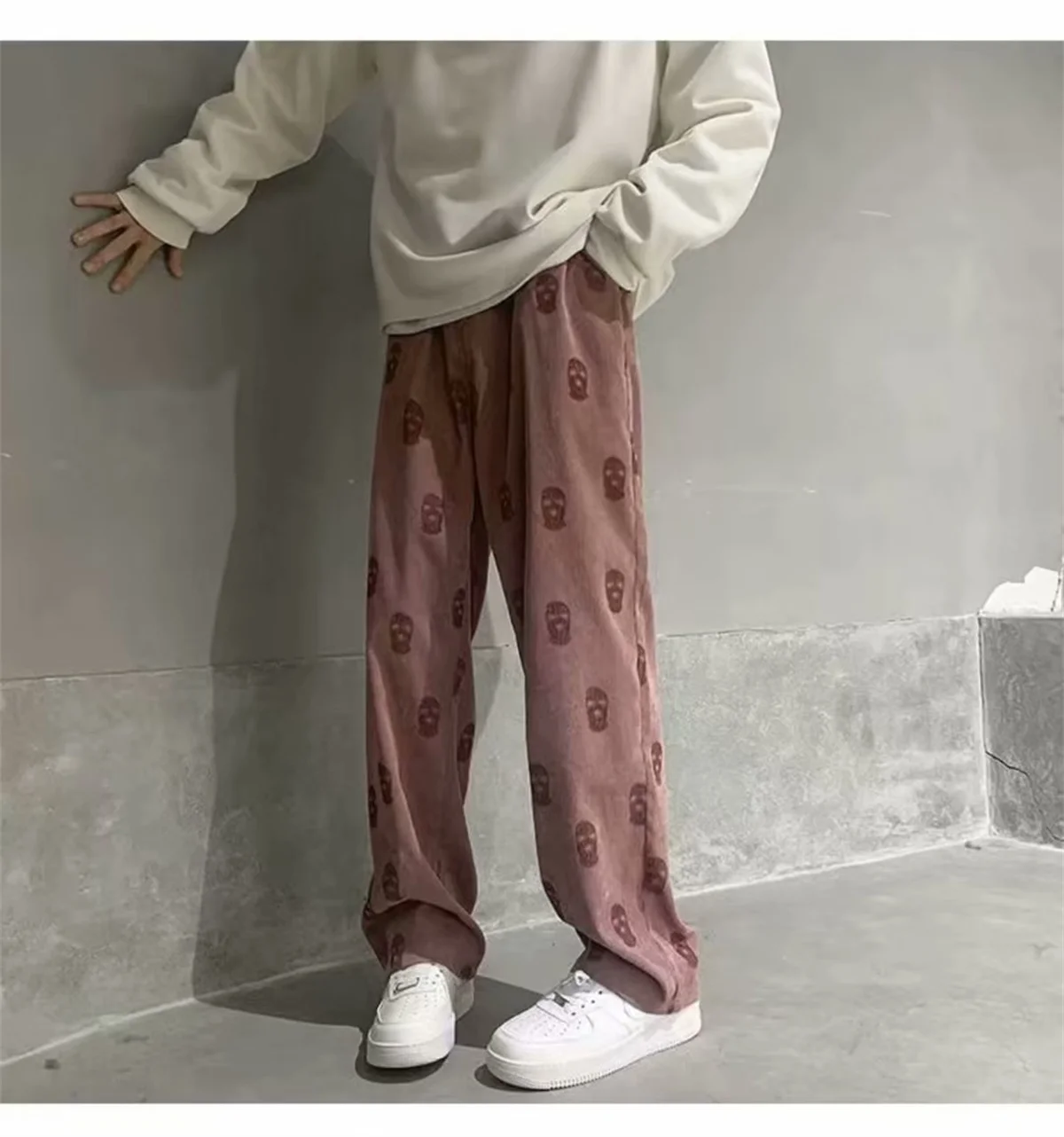 กางเกงฮิปฮอปแฟชั่นลายหัวกะโหลก สีดำ ทรงหลวม มีกระเป๋า เหมาะสำหรับกิจกรรมกลางแจ้ง ผ้ามีความยืดหยุ่น สไตล์สปอร์ต แนวสตรีท กางเกงลำลองสไตล์โกธิค สำหรับผู้ชาย