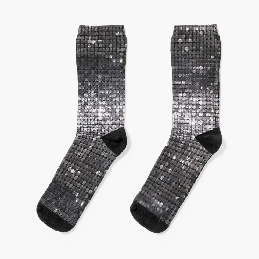 Silver Glamour Socks hiphop new in's Girl'S Socks Men's