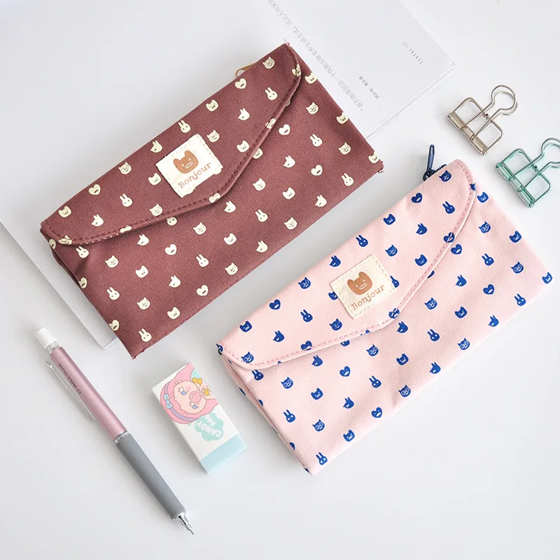 

Pencil Bags Creative Student Stationery Bags Cute Pencil Boxes Girls' Double-layer Stationery Bags Stationery