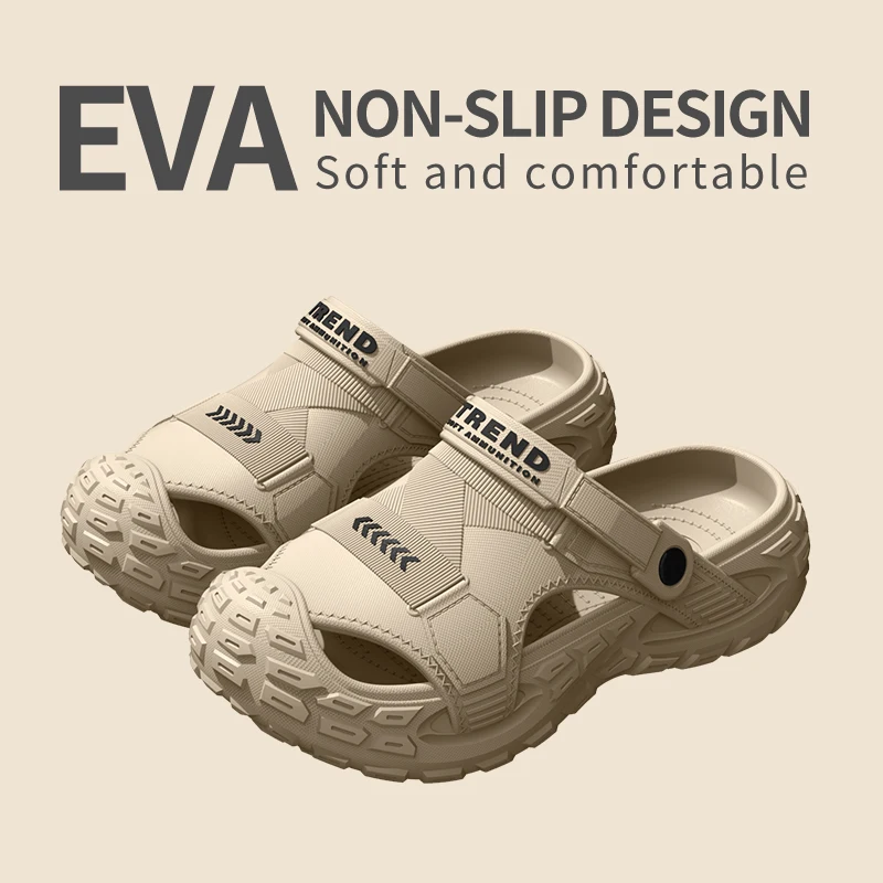 EVA Men's Outdoor Summer Wearable Clog Shoes Anti-Slip Breathable Odor-Resistant Slip-Resistant Sandals New