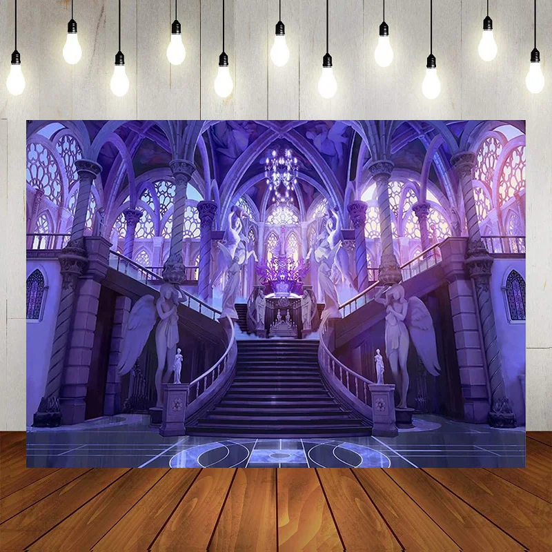 King's Castle Gorgeous Palace Indoor Photography Backdrops Chandelier Background Banner Poster Decoration Happy Birthday Party