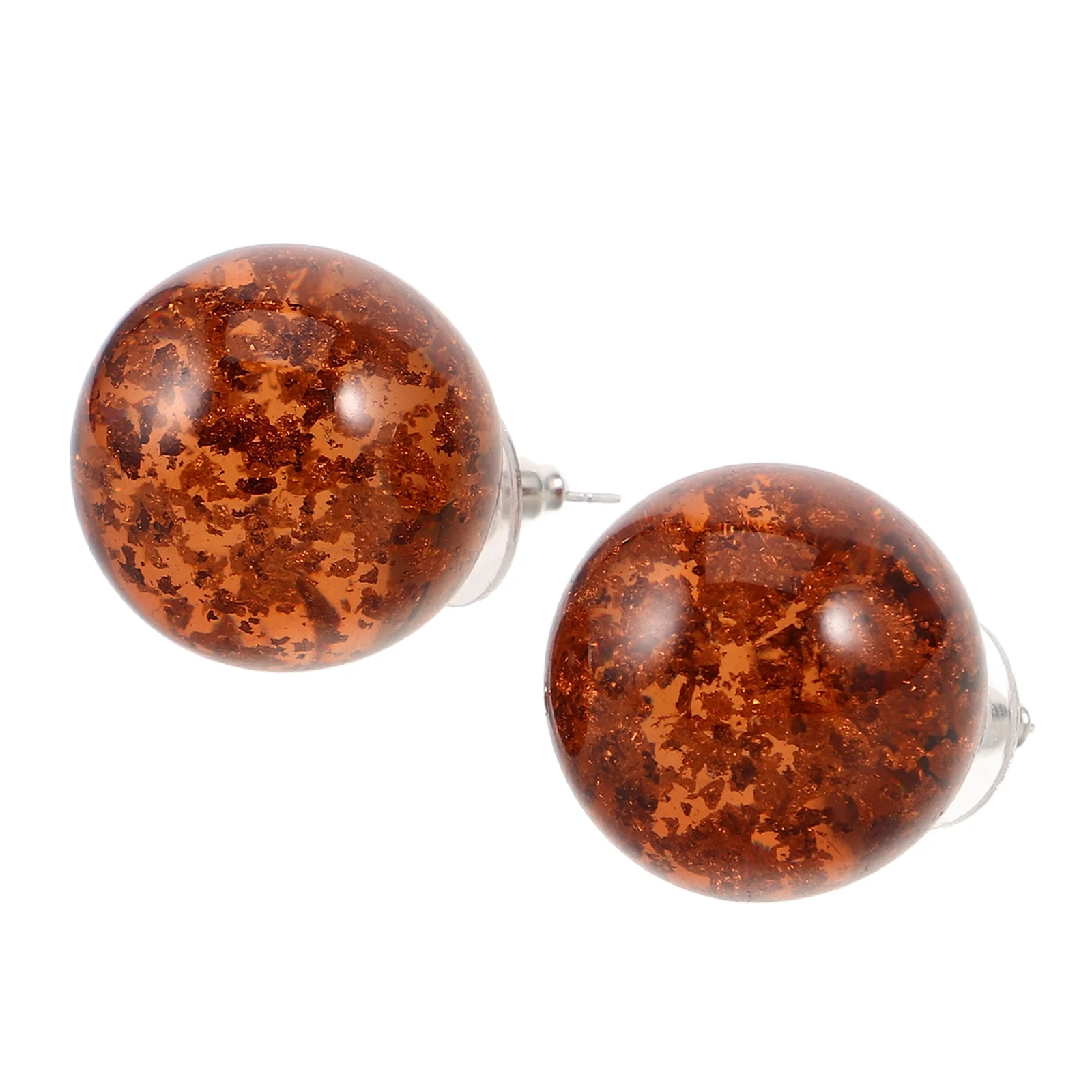 

Resin Round Ball Stud Earrings for Women Fashion Jewelry Trendy Piercing Accessories Brown Dainty DesignEar studs