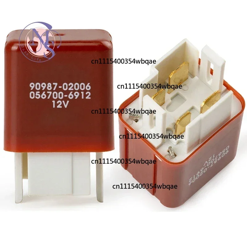 ZOCI-FOR-2Pcs Multi-Purpose Headlamp Relay #90987-02006 056700-6912 12V 4Pin Auto Light Control Repair Spare Replacement Part