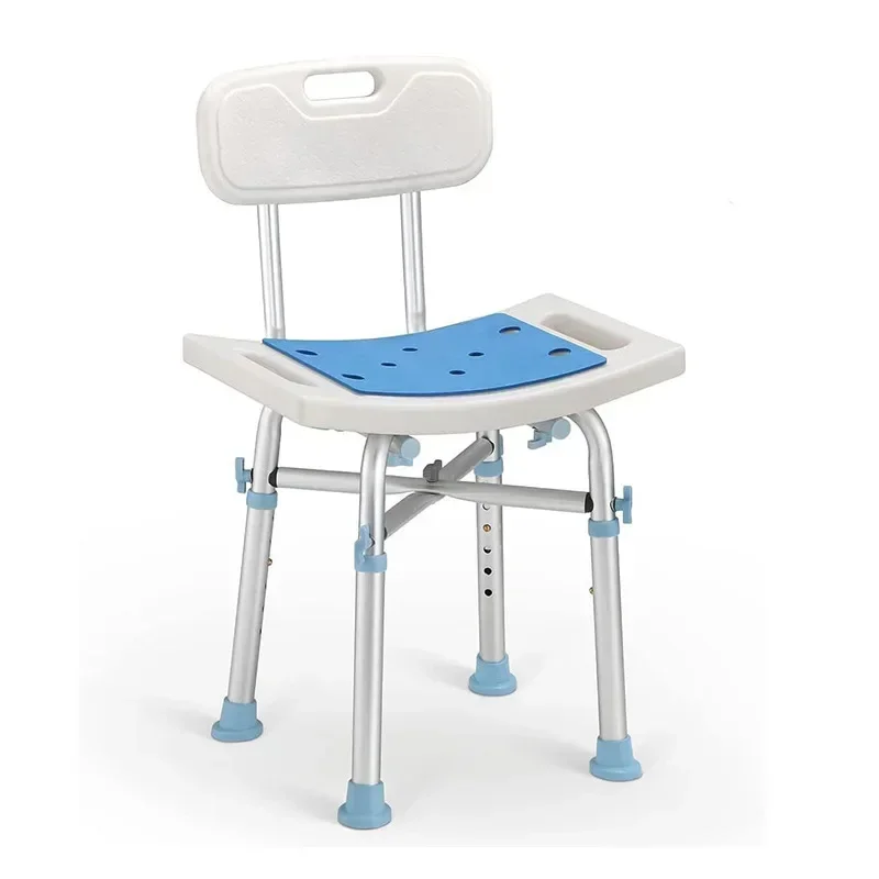 Heavy-Duty Shower Chair Elderly Bathroom Safety Aluminum Alloy Bench with Backrest Popular Design Stable and Anti Slip Seat