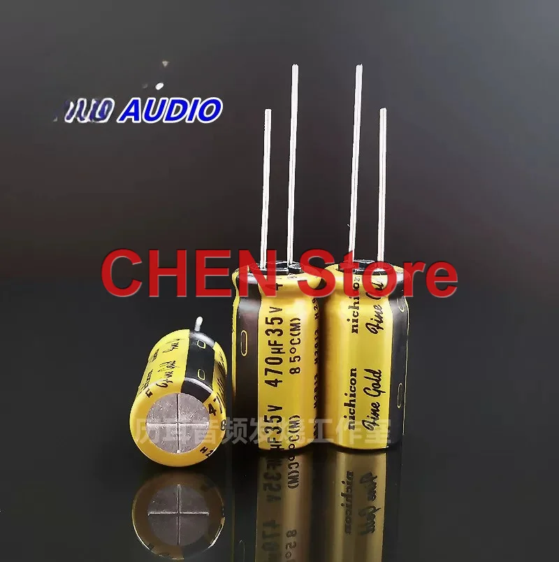 4PCS/10PCS original NICHICON FG 470UF 35V 12.5X25MM 85C fine gold audio electrolytic capacitor 35V470UF free shipping