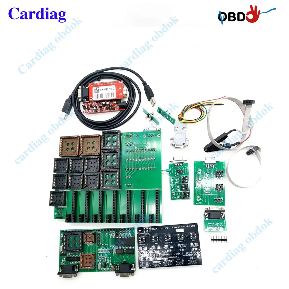 UPA USB V1.3 Full Kit Universal Adapter UUPA TMS NEC Eeprom Board 8 Soic Clip  Jumper Connector Cable  ECU Key Programmer  Tools