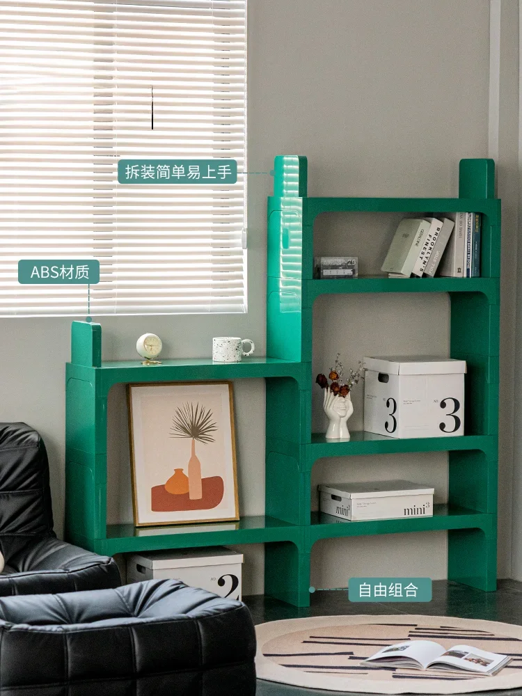 Simple bookshelf ins style creative combination shelf against the wall household small apartment floor storage bookcase