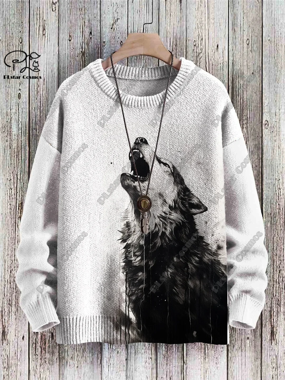 

New animal series 3D printing retro cute lion tiger wolf art print authentic ugly sweater winter casual unisex sweater D-1