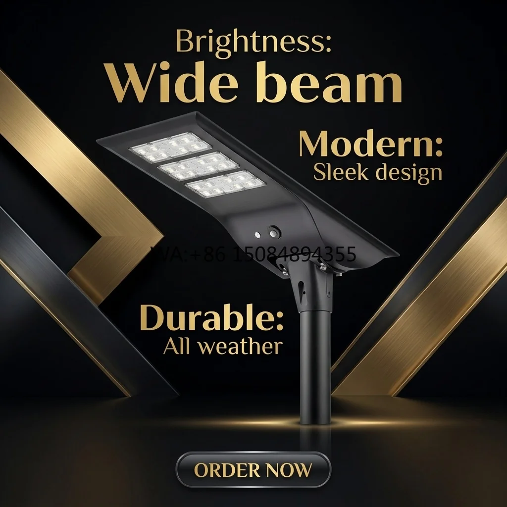 Professional LED IP65 Waterproof Outdoor 80W 100W 120W Integrated Solar Road Street Light