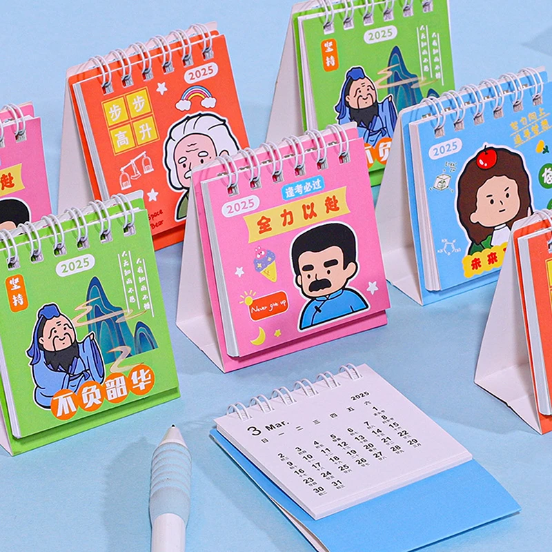 2025 Mini Cartoon Desk Calendar Cute Portable Pocket Small Daily Planning Calendar Manage Time Schedule Desktop Decoration