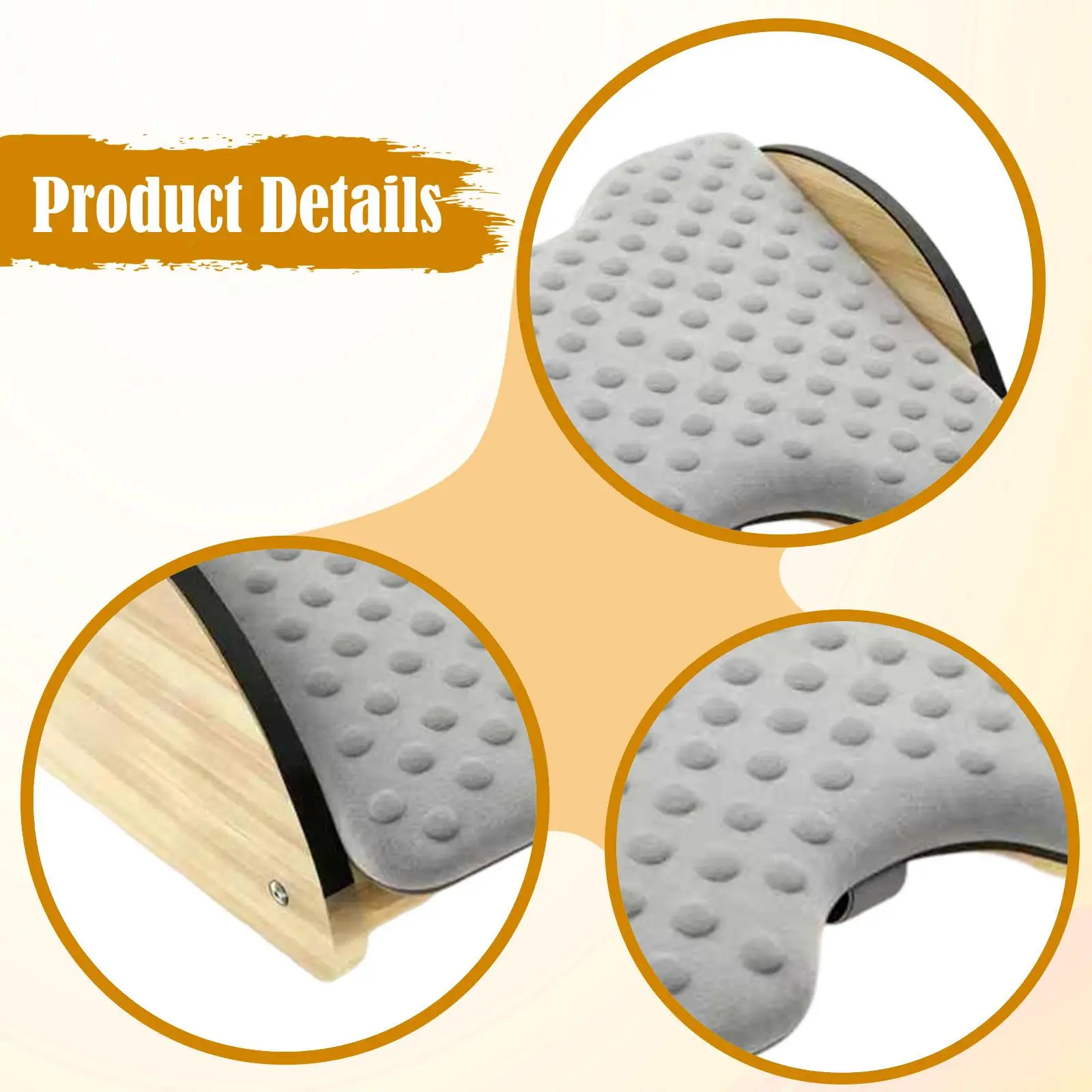 Office Desk Bamboo Footrest Adjustable Height Leg Rest Support Cushion for Reclining Chair Computer