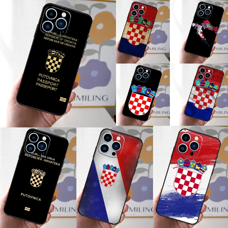 Croatia Flag Phone Case For iPhone 16 15 14 Plus 13 12 11 Pro Max Mini X XR XS Max 7 8 Soft Cover